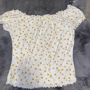 White yellow flower shirt